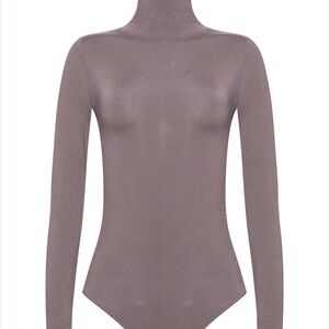 WOLFORD Elegant Taupe Long Sleeve Top COLORADO TURTLENECK STRING BODY SZ XS